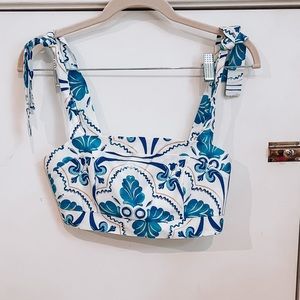 Two Piece Blue and White Set